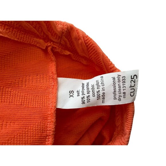 CUT BY YIGAL AZROEL Orange Patterned Stretch Mini Dress Sz XS - Picture 4 of 9